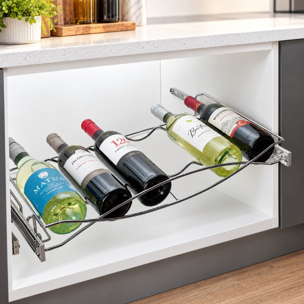 Hafele Wine Rack Pull-Out, With Full Extension Slides
