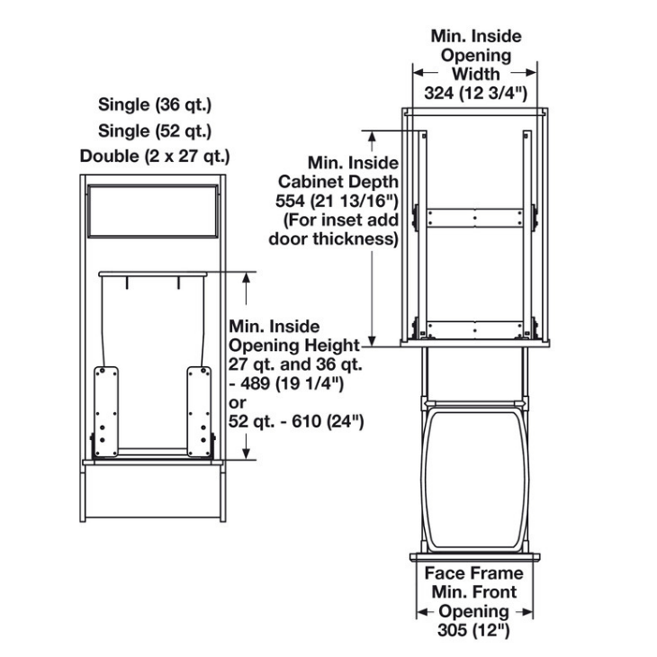 Hafele-Matrix-Waste Bin Pull-Out-specs