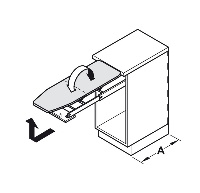 Ironing-board-in-a-drawer-Hafele-swivel