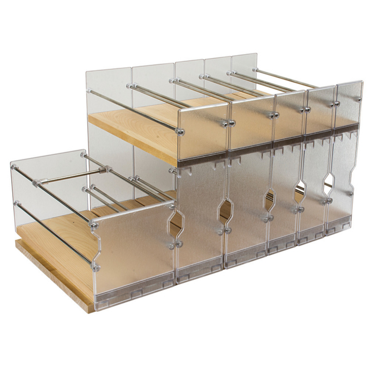 Hafele Pull-Out Spice Rack, Wooden Kitchen Cabinet Accessory