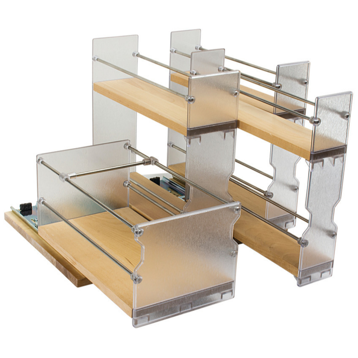 Hafele Pull-Out Spice Rack, Wooden Kitchen Cabinet Accessory