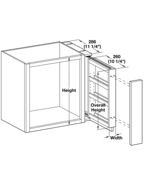 Hafele Wall Cabinet Filler Pull-Out Organizer