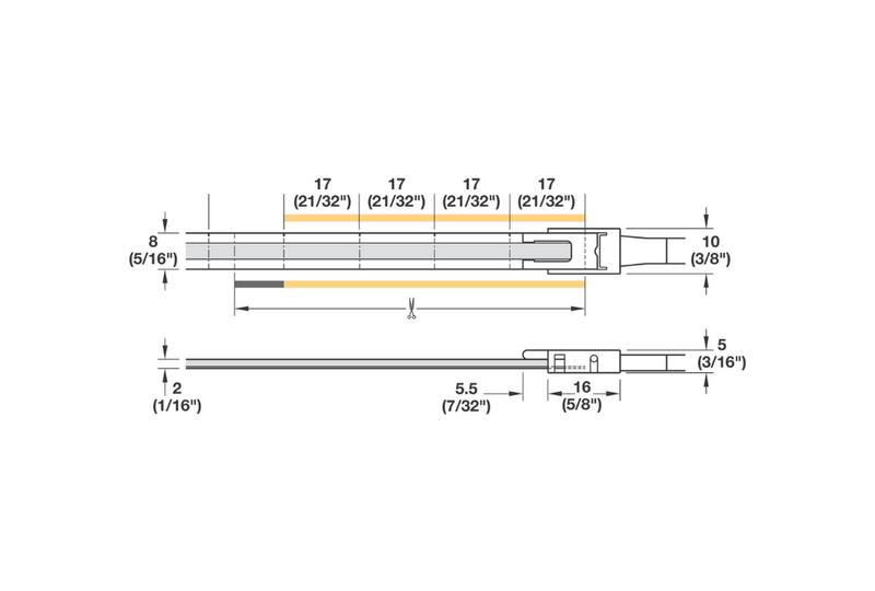Häfele LED strip light, COB Gold specs