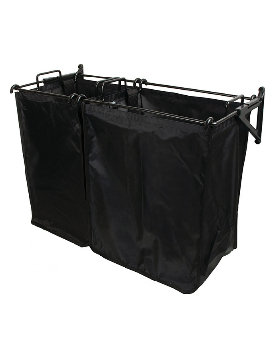 Hafele TAG tilt out hamper with one small and one large removable bags, black