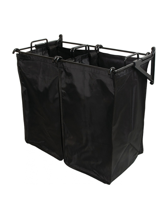 Hafele TAG tilt out hamper with two removable small bags, black
