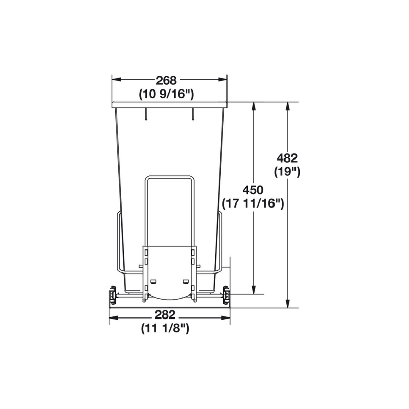 Häfele - Wire Waste Bin System, Elemental, Single, specs