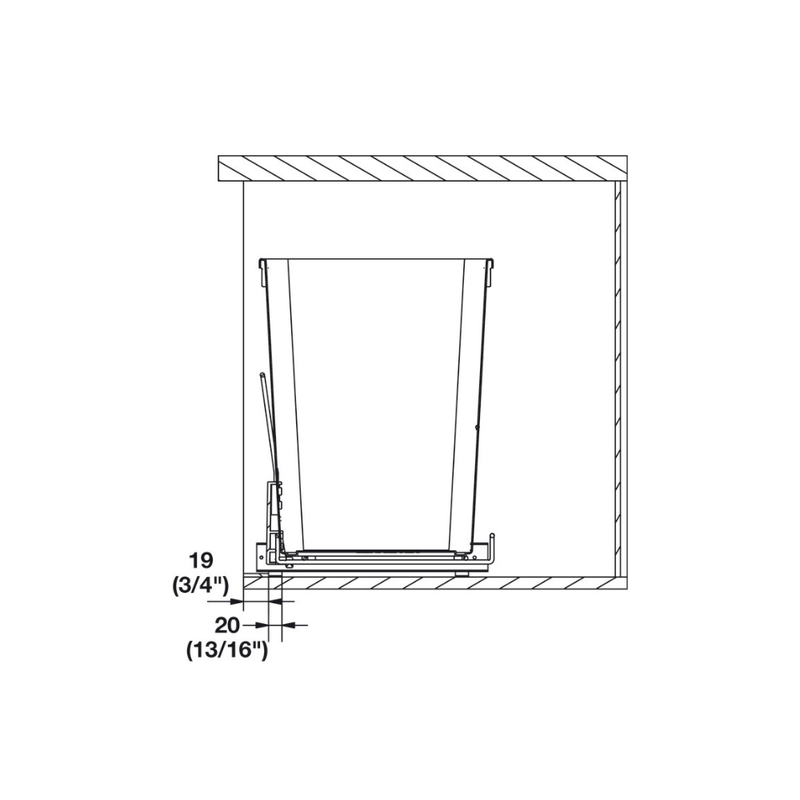 Häfele - Wire Waste Bin System, Elemental, Single, specs
