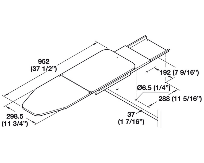 Hafele-Ironing-Board-Shelf-Mounted-dimensions