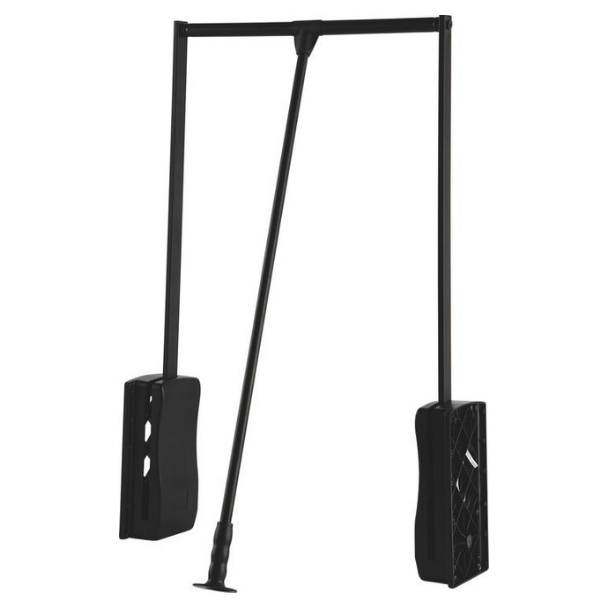 Hafele black heavy-duty wardrobe lift for upper closet storage