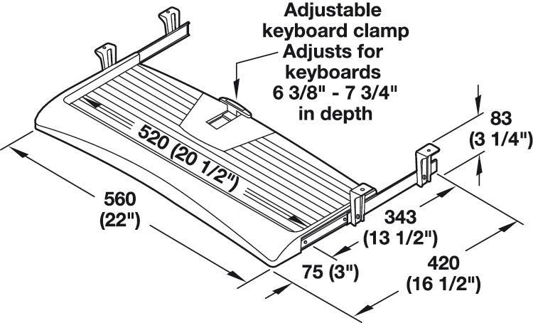 keyboard-tray-hafele-dimensions